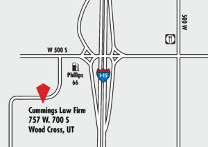 map to cummings law firm in Woodscross.